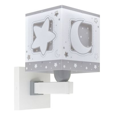 Grå væglampe til børneværelse plast, Moonlight