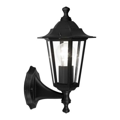 Sort klassisk udendørslampe aluminium, Alieke, IP44