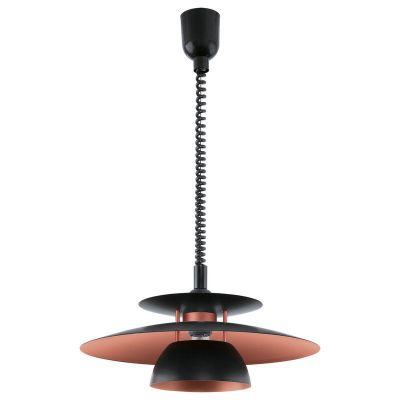 Sort design pendler lampe stål, Lariana