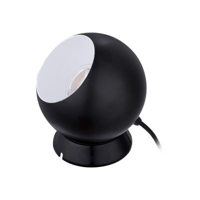 Sort bordlampe stål, Alliano, med brytare