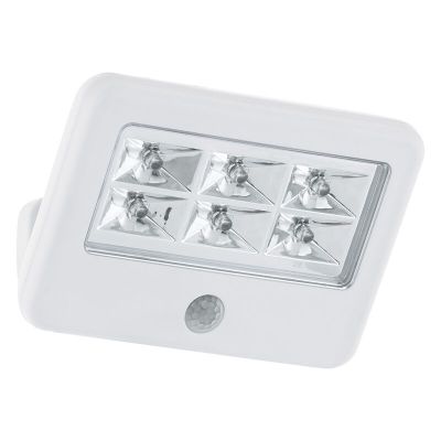 Hvid udendørs væglampe med bevægelsessensor plast, Patricia, 0,5W, 4000K LED, IP54