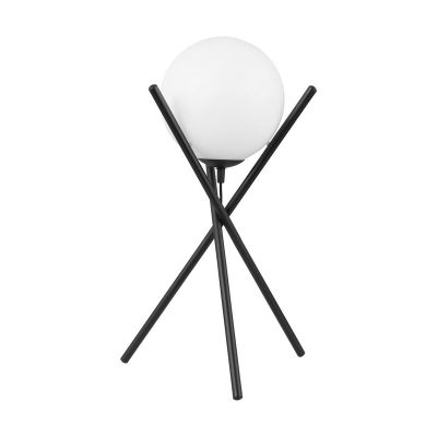 Sort retro bordlampe stål, Tjardo, med brytare