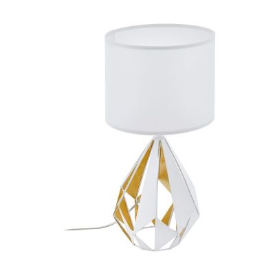 Hvid design bordlampe stål, Acri, med brytare