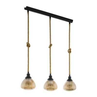 Sort industri pendler lampe stål, Simeon
