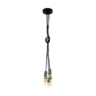 Sort pendler lampe stål, Nickolai