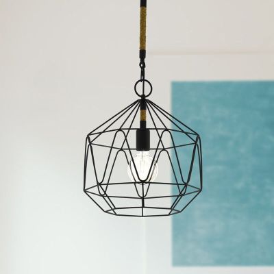 Sort industri pendler lampe metal, Nicki