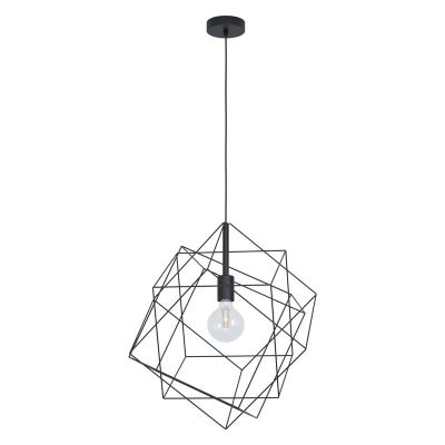Sort industri pendler lampe stål, Aemilius