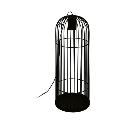 Sort industri gulv lampe stål, Dunia, med brytare