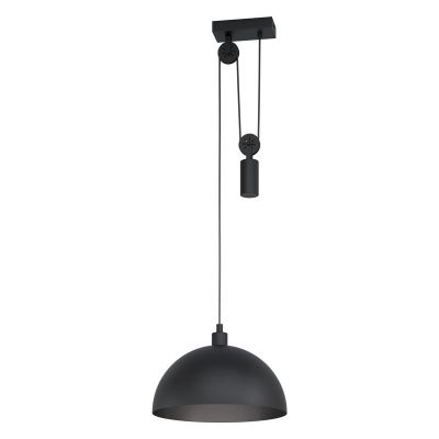 Sort industri pendler lampe stål, Yvette