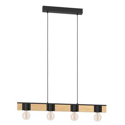 Brun rustik bordlampe træ, Angela