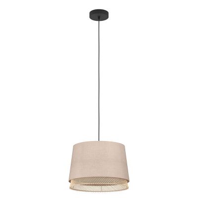 Beige pendler lampe stof, Ruby