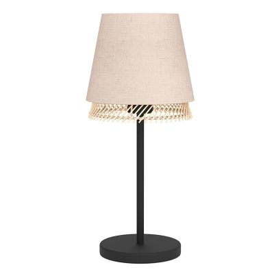Beige bordlampe stof, Ruby, med brytare
