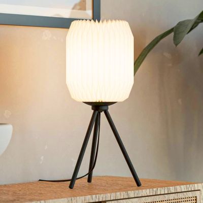 Papir bordlampe hvid, Kars, med brytare
