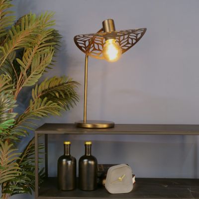 Bronze vintage bordlampe stål, Suraj, med brytare