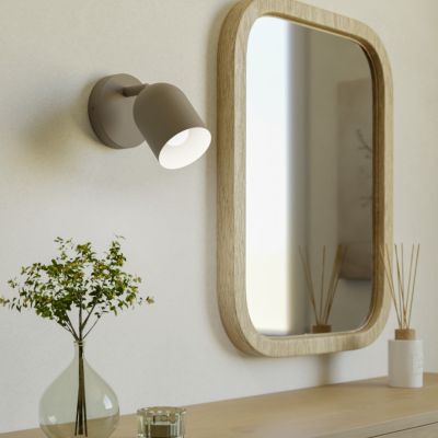 Brun vintage vægspot stål, Tjitte