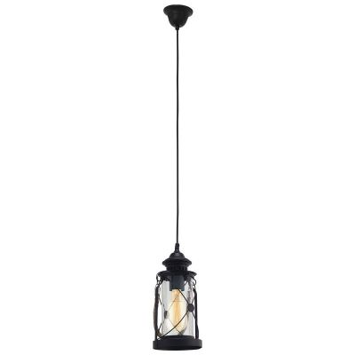 Sort vintage pendler lampe glas, Abetone
