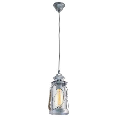 Sølv vintage pendler lampe glas, Abetone