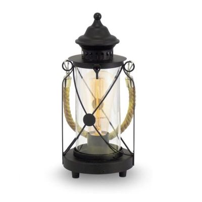 Sort klassisk bordlampe stål, Katoo, med brytare