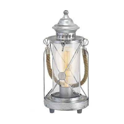 Sølv klassisk bordlampe stål, Katoo, med brytare