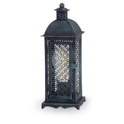 Grøn klassisk bordlampe metal, Abdirahman, med brytare