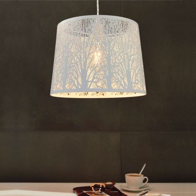 Hvid rustik pendler lampe stål, Nika