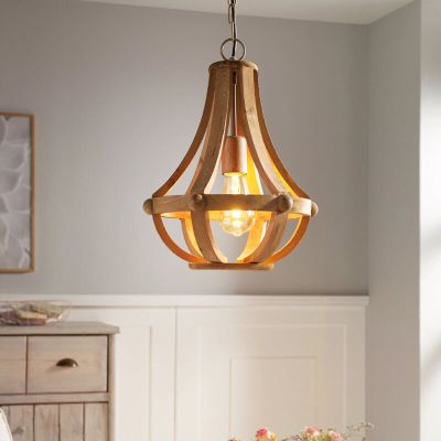 Træ pendler lampe brun, Adriano