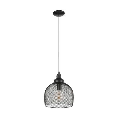 Sort industri pendler lampe stål, Aerys