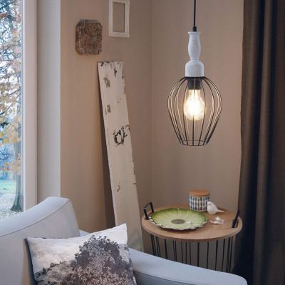 Sort retro pendler lampe metal, Aileen