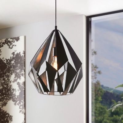 Sort modern pendler lampe metal, Acri