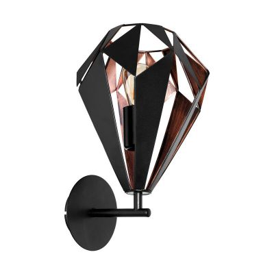 Sort modern væglampe metal, Acri