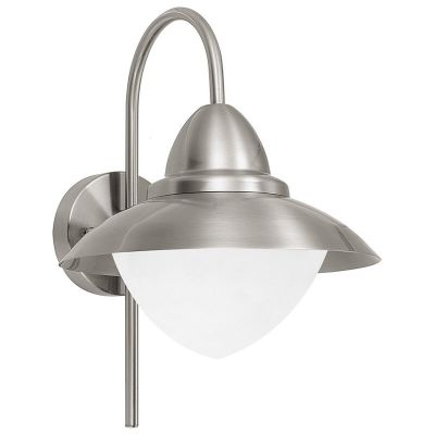 Sølv klassisk udendørslampe glas, Elayza, IP44