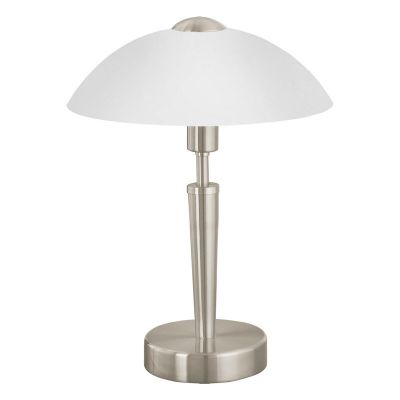 Nikkel klassisk bordlampe glas, Miam, med beröringsdimmer