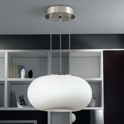Nikkel design pendler lampe glas, Skyler