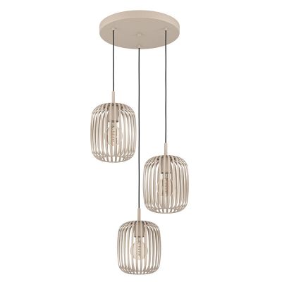 Beige industri pendler lampe stål, Pietro