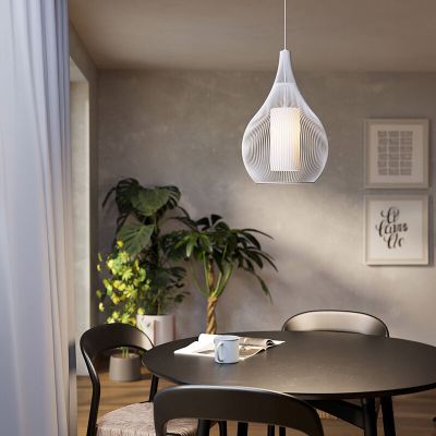 Hvid industri pendler lampe glas, Maritima