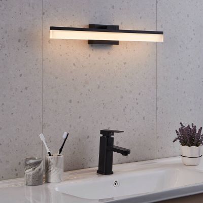Sort modern væglampe badeværelse aluminium, Michelle, 11W, 3000K LED, IP44