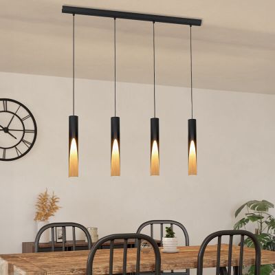 Brun modern pendler lampe aluminium, Aloysius