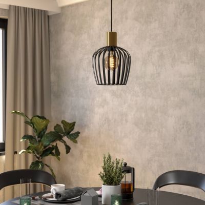 Sort industri pendler lampe stål, Insaf
