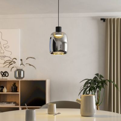 Sort modern smart pendler lampe glas, Tamika, 3,7W, RGBW LED