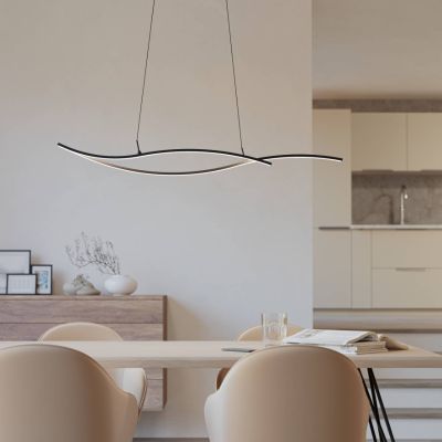 Sort design pendler lampe stål, Tevin, 20W, 4000K LED