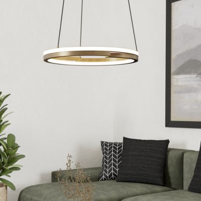 Kobber modern pendler lampe plast, Madhvi, 20W, varm til kold hvid justerbar LED, med fjärrkontroll