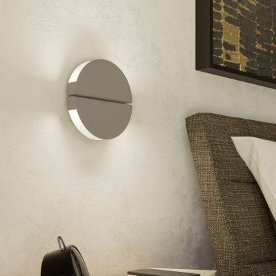Brun modern væglampe rustfrit stål, Patricius, 4,5W, white switch LED, IP44