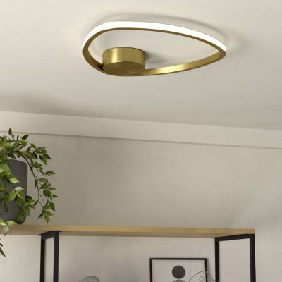 Guld design loftlampe aluminium, Minouche, 9,7W, white switch LED