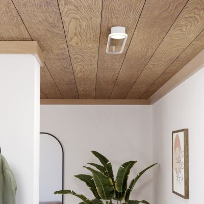 Hvid design loftlampe stål, Constance, 24W, white switch LED