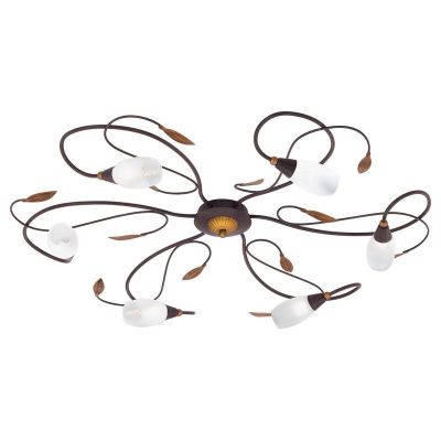 Brun klassisk loftlampe glas, Alberto