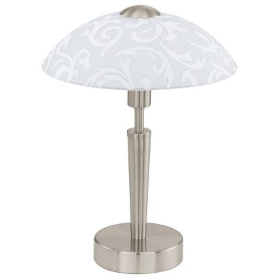 Nikkel klassisk bordlampe stål, Adi, med beröringsdimmer