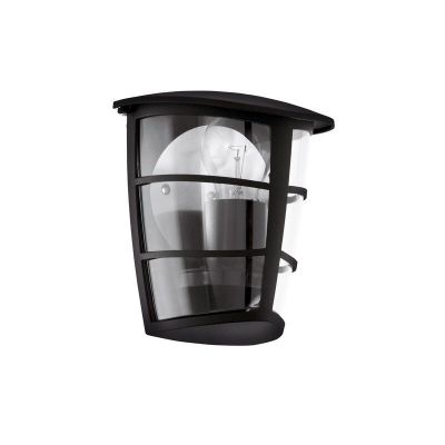Sort modern udendørslampe plast, Inas, IP44