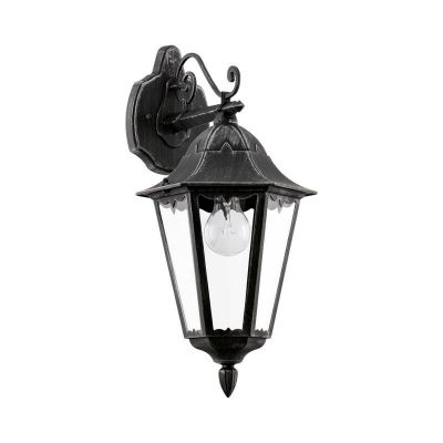 Sort klassisk udendørslampe aluminium, Leanna, IP44
