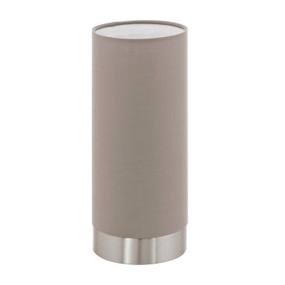 Taupe modern bordlampe stof, Abano, med beröringsdimmer