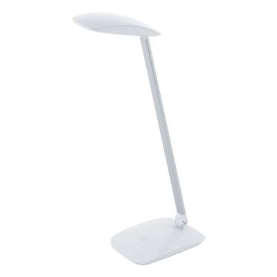 Hvid modern skrivebordslampe plast, Arslan, 5W, 4000K LED, med beröringsdimmer